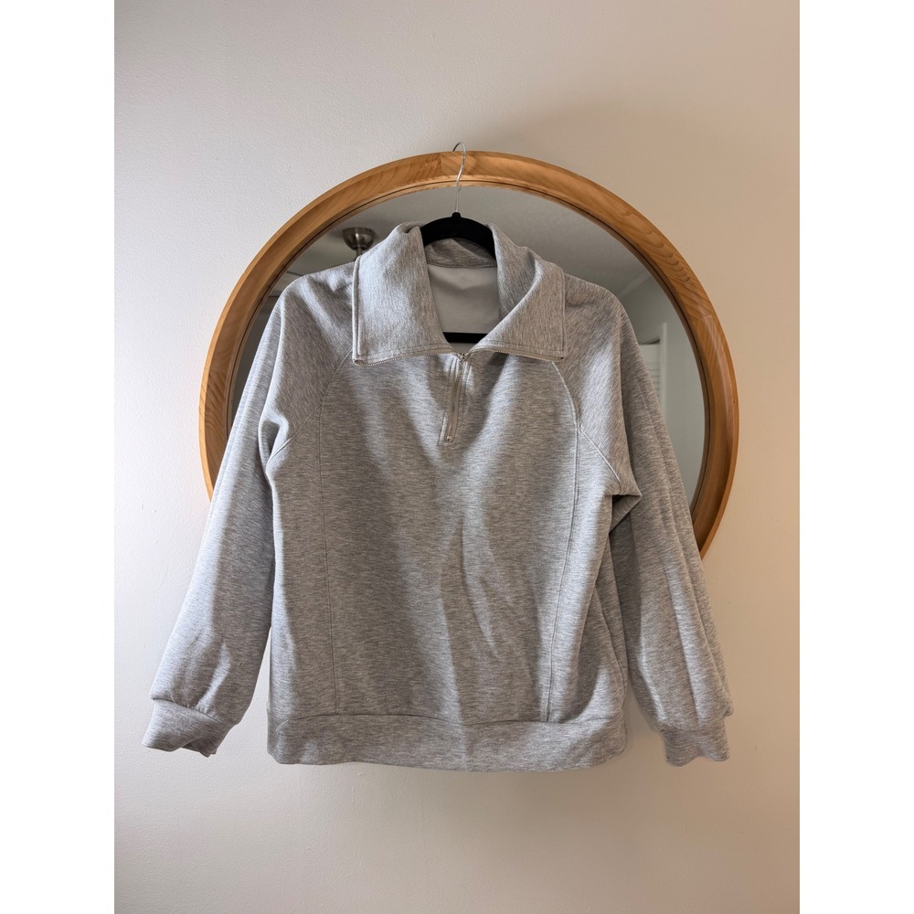Quarter Zip Sweatshirt Women‎ Size S Gray Excellent Athleisure Pullover